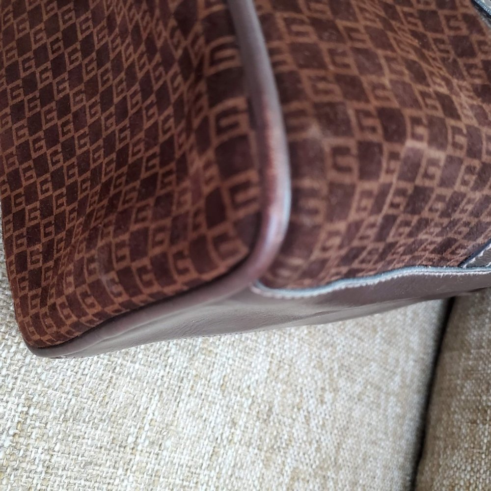 Authentic Vintage Gucci Boston Handbag Brown Suede - Picture 11 of 15